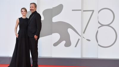 Director Denis Villeneuve, right, and Tanya Lapointe attend the red carpet for 'Madres Paralelas' during the 78th Venice International Film Festival on September 1, 2021. Getty Images