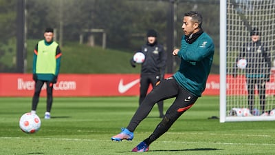Thiago Alcantara of Liverpool during training. Getty
