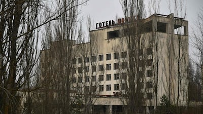 The Hotel Polissya in the ghost town of Pripyat, not far from Chernobyl nuclear power plant. AFP