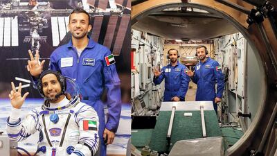 Maj Hazza Al Mansouri and his back-up Dr Sultan Al Neyadi had to undergo rigorous physical and technical training in zero gravity conditions for the mission.