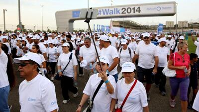 Imperial College London Diabetes Centre’s Walk 2014 at Yas Marina Circuit. Irene García León for The National