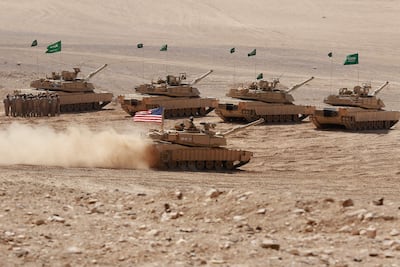 US and Saudi tanks take part in the 'Eager Lion' multinational military manoeuvre in Al Zarqa governorate, Jordan last year. AFP