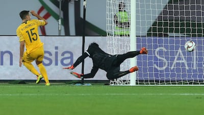 Australia' Christopher Ikonomid scores his side's second goal. AP Photo