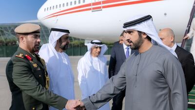 Sheikh Hamdan bin Mohammed arrives at Heydar Aliyev International Airport, Baku. Photo: Dubai Government Media Office