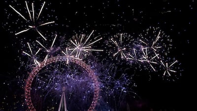 Fireworks over central London to celebrate the new year. AP