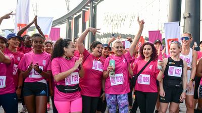 Women at the start line for the 10km run.
