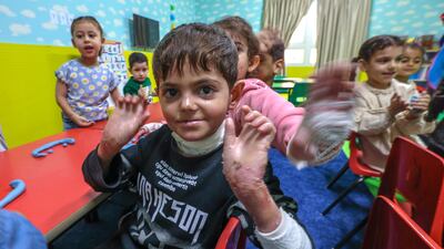 Children from Gaza now staying at Emirates Humanitarian City in Abu Dhabi