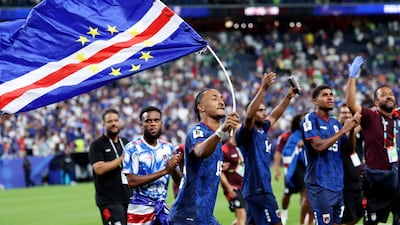 Cape Verde's Dailon Livramento celebrates after his team qualified for the World Cup knockout stage after the draw against Saudi Arabia at the Houston Stadium. Reuters