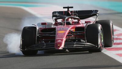 Ferrari driver Charles Leclerc drives during practice for the Formula One Abu Dhabi Grand Prix, in Abu Dhabi. AP Photo