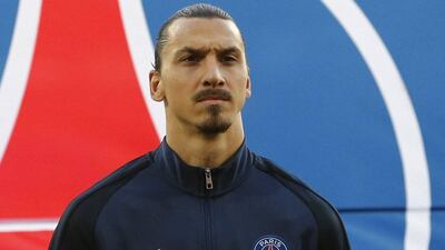 Paris Saint-Germain's Zlatan Ibrahimovic shown before Saturday's Ligue 1 match against Lorient. Stephane Mahe / Reuters / November 21, 2015