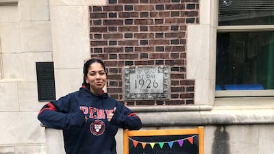 Simone Noorali, a first year student at University of Pennsylvania, will be back in Dubai next week as her campus and student housing have closed. Courtesy: Simone Noorali