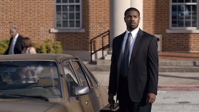 Michael B Jordan plays Harcvard graduate Bryan Stevenson who represented Walter McMillian. Warner Bros Entertainment