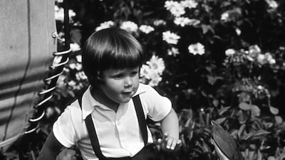 On holiday with his family at Caix Castle, in France, 1972. EPA