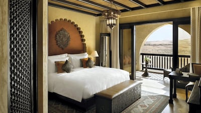 Rooms and villas at the resort draw on architectural inspiration from the region.