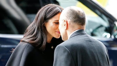 Meghan rubs noses with New Zealand High Commissioner Sir Jerry Mateparae. Reuters
