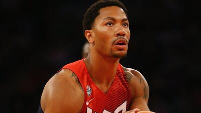 Derrick Rose was one of 12 players named to the Team USA Fiba World Cup squad. Al Bello / Getty Images / AFP / August 22, 2014