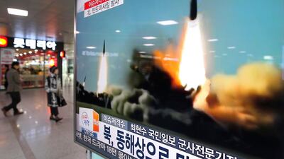 North Korea fired three missiles, which the United States said all failed. Ahn Young-joon/ AP Photo