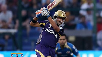 Gautam Gambhir top-scored for Kolkata Knight Riders on Wednesday with 57 runs in their IPL season-opening win. Pawan Singh / The National