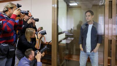 Wall Street Journal reporter Evan Gershkovich before an unsuccessful court appeal against his pre-trial detention on espionage charges in Moscow. Reuters