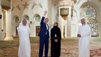 John Kerry with Sheikh Abdullah bin Zayed at the Grand Mosque. EPA / US Department of State