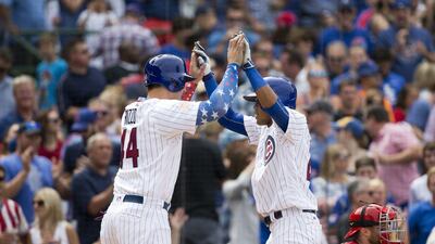 Addison Russell, right, and Anthony Rizzo. (Getty)