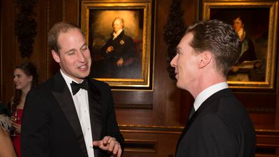 Prince William and actor Benedict Cumberbatch attend a dinner to celebrate the work of The Royal Marsden, hosted by the Duke of Cambridge, on May 13, 2014 in Windsor, England. Getty Images