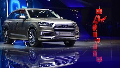 Audi's Q7 e-tron car is earmarked only for specific Asian markets – namely China, Singapore and Japan. Above, a Q7 e-tron on display at the 16th Shanghai International Automobile Industry Exhibition. Johannes Eisele / AFP