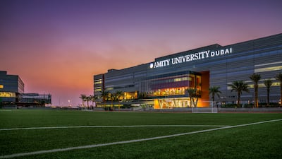 The parent institution’s original campus is in Noida in India, but there are now nearly a dozen campuses in India, as well as campuses in London and Singapore. Photo: Amity University Dubai