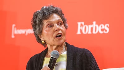 Rabbi Aliza Erber, a Holocaust survivor, during a discussion at the Forbes 30/50 Summit in Abu Dhabi. All photos: Victor Besa / The National