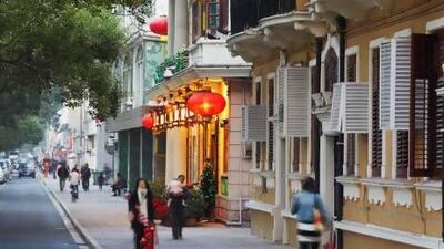 Examples of colonial architecture abound on Shamian Island, which once was home to Guangdong's European population. Getty Images