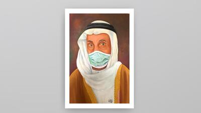 Ahmed Almaglouth's 'Citizen from the time of Corona' (2020), part of the Art of Isolation virtual exhibition. Courtesy Ozla.art