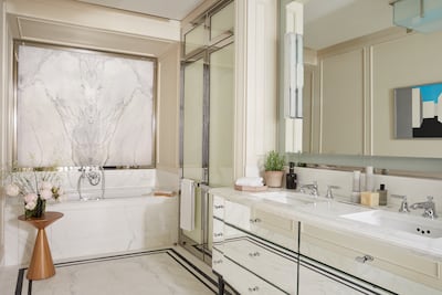 The principal suite's bathroom in the flagship apartment. Photo: Verlee Evans