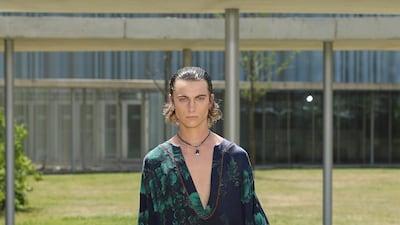 The show moved from neutral tones to bold black pieces.