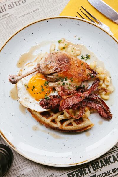 Duck Waffles at Vie Veneto at the Manzil Downtown Dubai. Courtesy Vie Veneto