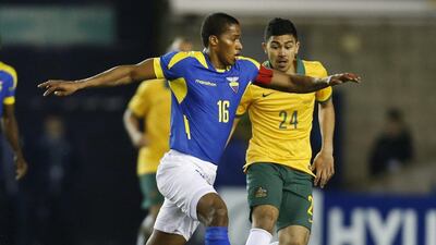 Antonio Valencia and Ecuador beat Australia 4-3. They'll play in Group E at the 2014 World Cup with Switzerland, France and Honduras. Lefteris Pitarakis / AP