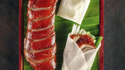 Hutong's famous Peking duck. Photo: Hutong Dubai
