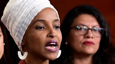 US Representatives Ilhan Omar, left, and Rashida Tlaib will not be allowed into Israel, an Israeli minister said on August 15, 2019. Reuters