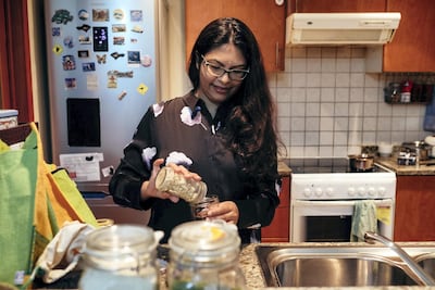 Amruta Kshemkalyani and her family use reusable containers when shopping to avoid producing more waste. Anna Nielsen for The National