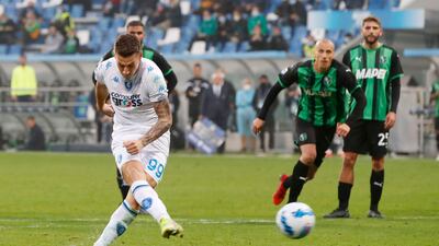 =10) Andrea Pinamonti (Empoli) 13 goals in 36 games. EPA