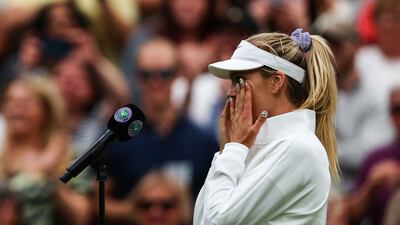 An emotional Katie Boulter after her 3-6, 7-6, 6-4 win over Karolina Pliskova. AFP
