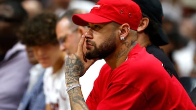 Neymar is seen in attendance during Game Four of the 2023 NBA Finals between the Denver Nuggets and the Miami Heat at Kaseya Center on June 09, 2023 in Miami, Florida. AFP