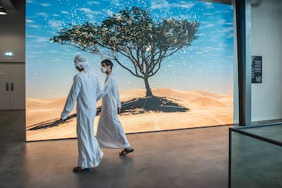 The coding tree at 42 Abu Dhabi measures student activity, thriving when the centre is busy and withering when it is low. Photo: Vidhyaa Chandramohan for The National.