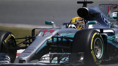 Mercedes driver Lewis Hamilton topped the qualifying session for the Spanish Grand Prix at the Barcelona Catalunya racetrack in Montmelo, Spain, on May 13, 2017. Manu Fernandez / AP Photo
