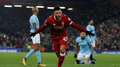 Centre midfield: Alex Oxlade-Chamberlain (Liverpool) – Scored Liverpool’s first goal, set up their second and troubled Manchester City with his speed in a terrific display. Phil Noble / Reuters
