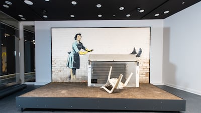 'Valentine's Day Mascara', on show in central London, had appeared on a house in the seaside town of Margate, south-east England. PA