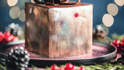 Regalo de festiva, a chocolate dessert made by Coya Abu Dhabi for the festive season. Courtesy Coya Abu Dhabi