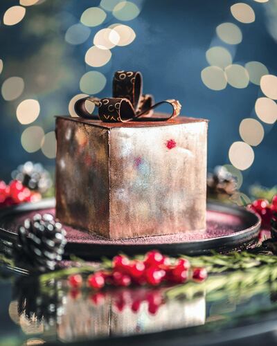 Regalo de festiva, a chocolate dessert made by Coya Abu Dhabi for the festive season. Courtesy Coya Abu Dhabi