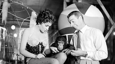 American baseball player Joe DiMaggio with the actress in 1955. PA