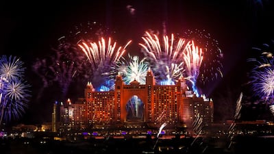 The world record breaking fireworks at Atlantis The Palm. (Handout)