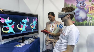 Roomi, an interactive VR experience for children undergoing medical treatment, on show at Arab Health. All photos by Antonie Robertson / The National